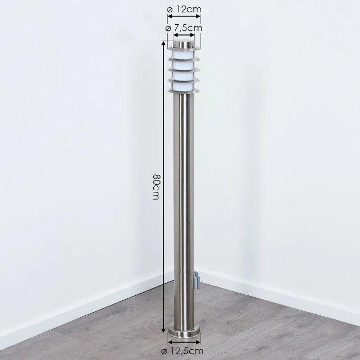 Hofstein Tunes Wegeleuchte Nickel-Matt, 1-flammig 4 Hofstein Tunes Wegeleuchte Nickel-Matt, 1-flammig – Bild 4