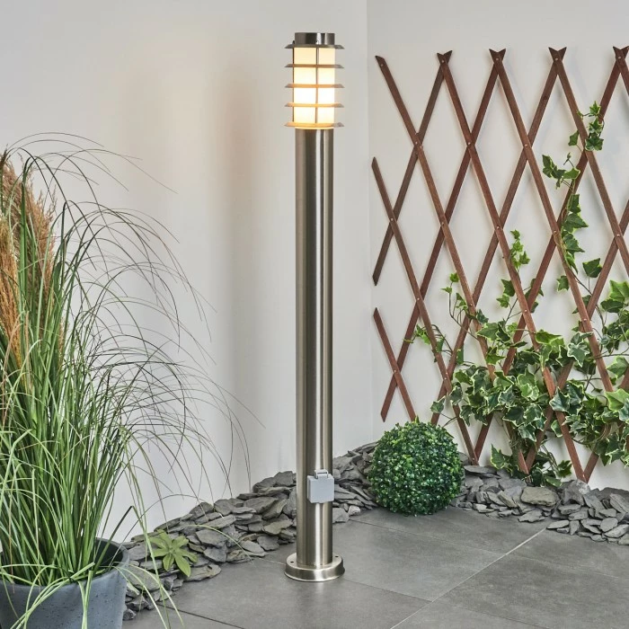 Hofstein Tunes Wegeleuchte Nickel-Matt, 1-flammig 9 Hofstein Tunes Wegeleuchte Nickel-Matt, 1-flammig – Bild 9