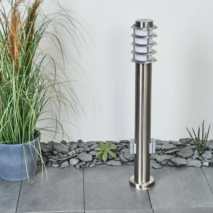 Hofstein Tunes Wegeleuchte Nickel-Matt, 1-flammig 12 Hofstein Tunes Wegeleuchte Nickel-Matt, 1-flammig – Bild 12