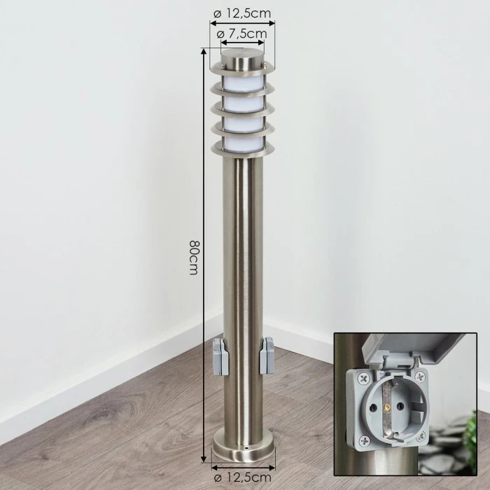 Hofstein Tunes Wegeleuchte Nickel-Matt, 1-flammig 4 Hofstein Tunes Wegeleuchte Nickel-Matt, 1-flammig – Bild 4