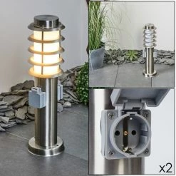 Hofstein Tunes Wegeleuchte Nickel-Matt, 1-flammig