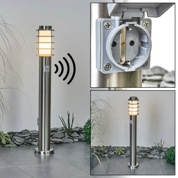 Hofstein Tunes Wegeleuchte Nickel-Matt, 1-flammig, Bewegungsmelder 1 Hofstein Tunes Wegeleuchte Nickel-Matt, 1-flammig, Bewegungsmelder