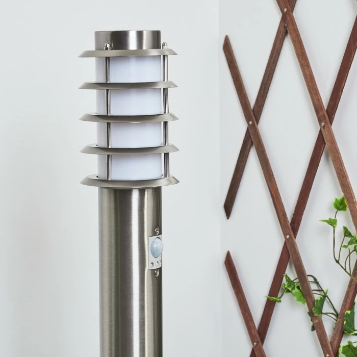 Hofstein Tunes Wegeleuchte Nickel-Matt, 1-flammig, Bewegungsmelder 2 Hofstein Tunes Wegeleuchte Nickel-Matt, 1-flammig, Bewegungsmelder – Bild 2