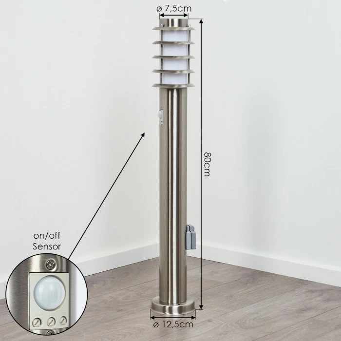 Hofstein Tunes Wegeleuchte Nickel-Matt, 1-flammig, Bewegungsmelder 4 Hofstein Tunes Wegeleuchte Nickel-Matt, 1-flammig, Bewegungsmelder – Bild 4