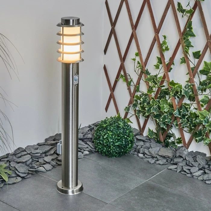 Hofstein Tunes Wegeleuchte Nickel-Matt, 1-flammig, Bewegungsmelder 7 Hofstein Tunes Wegeleuchte Nickel-Matt, 1-flammig, Bewegungsmelder – Bild 7