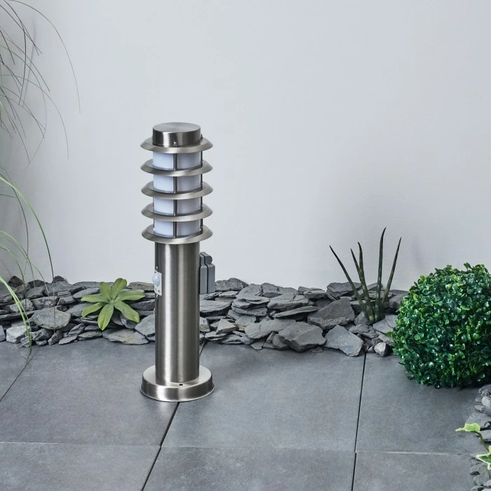 Hofstein Tunes Wegeleuchte Nickel-Matt, 1-flammig, Bewegungsmelder 3 Hofstein Tunes Wegeleuchte Nickel-Matt, 1-flammig, Bewegungsmelder – Bild 3