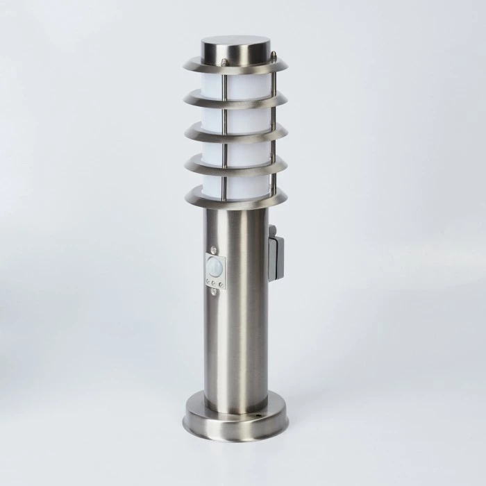 Hofstein Tunes Wegeleuchte Nickel-Matt, 1-flammig, Bewegungsmelder 4 Hofstein Tunes Wegeleuchte Nickel-Matt, 1-flammig, Bewegungsmelder – Bild 4