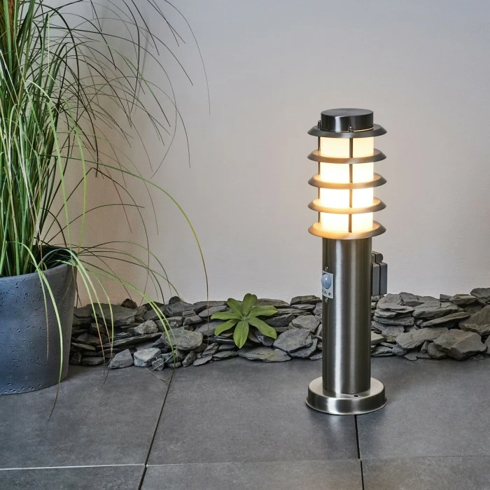 Hofstein Tunes Wegeleuchte Nickel-Matt, 1-flammig, Bewegungsmelder 5 Hofstein Tunes Wegeleuchte Nickel-Matt, 1-flammig, Bewegungsmelder – Bild 5