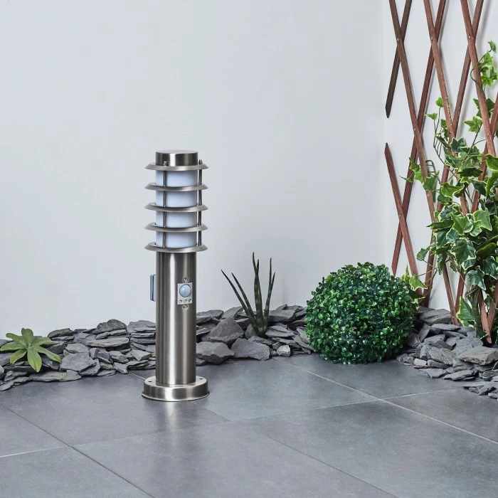 Hofstein Tunes Wegeleuchte Nickel-Matt, 1-flammig, Bewegungsmelder 9 Hofstein Tunes Wegeleuchte Nickel-Matt, 1-flammig, Bewegungsmelder – Bild 9