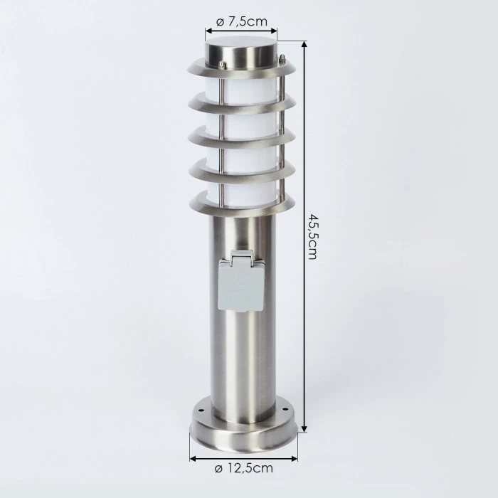 Hofstein Tunes Wegeleuchte Nickel-Matt, 1-flammig 4 Hofstein Tunes Wegeleuchte Nickel-Matt, 1-flammig – Bild 4