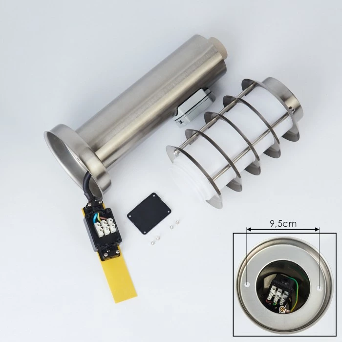 Hofstein Tunes Wegeleuchte Nickel-Matt, 1-flammig 5 Hofstein Tunes Wegeleuchte Nickel-Matt, 1-flammig – Bild 5