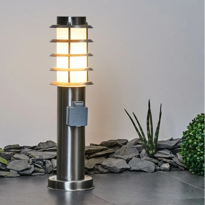 Hofstein Tunes Wegeleuchte Nickel-Matt, 1-flammig 10 Hofstein Tunes Wegeleuchte Nickel-Matt, 1-flammig – Bild 10