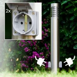 Hofstein Wegeleuchte Dakar Edelstahl, 1-flammig